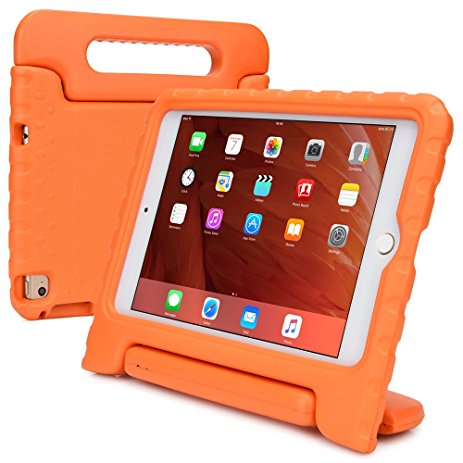 Apple iPad Mini 4 kids case, [2-in-1 Bulky Handle: Carry & Stand] COOPER DYNAMO Rugged Heavy Duty Children’s Cover   Handle, Stand & Screen Protector - Boys Girls Elderly (Orange)