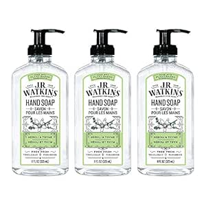 J.R. Watkins Gel Hand Soap, Scented Liquid Hand Wash for Bathroom or Kitchen, USA Made and Cruelty Free, 11 fl oz, Neroli & Thyme, 3 Pack