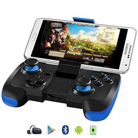 BEBONCOOL Wireless Bluetooth Game Controller Gamepad Joypad Joystick with Clip for Android Phone Samsung Gear VR, S6, S6 Edge, S7, S7 Edge, Note 7, Nexus, LG/Tablet/Emulators