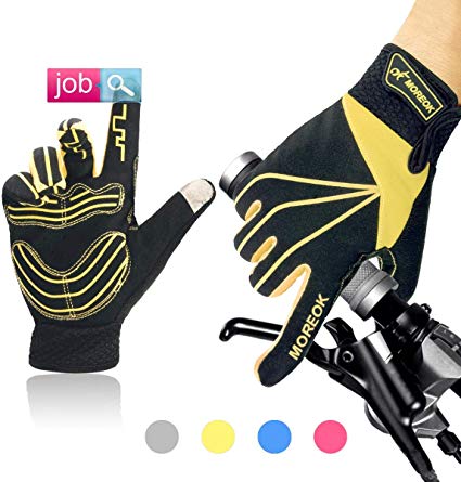 Achiou Bike Gloves for Men and Women Full Finger Bicycle Cycling Motorcycle Mountain Bike Racing Touchscreen Anti-Skid Cushion