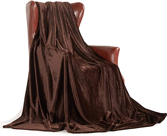 MERRYLIFE Throw Blanket for Couch Soft Fall Throws|Decorative,Ultra-Plush, Colorful, Oversized |Travel Outdoor Home Use | King Size(90" 102", Brown)