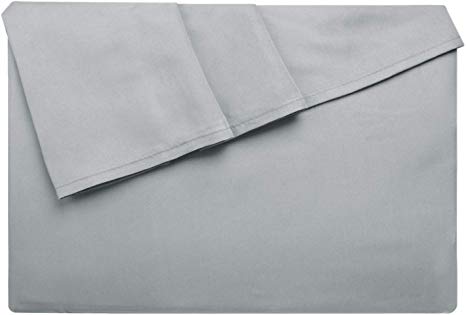 LiveComfort Flat Sheet, Queen Size Extra Soft Brushed Microfiber Flat Sheet, Machine Washable Wrinkle-Free Breathable (Pale Grey, Queen)