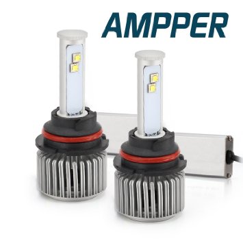 9007 (HB5) LED Headlight Bulbs (High Beam   Low Beam), Ampper Ultra Bright Arc Style Beam All in One Conversion Kit - 120W 9,600Lumen 6K Cool White CREE Chips (Pack of 2)