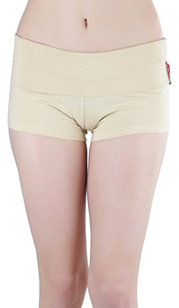 ToBeInStyle Women's Wide Waistband Rollover Yoga Shorts