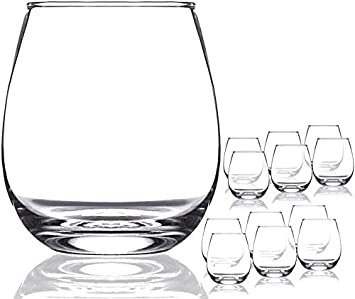 Chef's Star Shatter-Resistant Stemless Wine Glass Set (12 Pack) (17 Ounce)