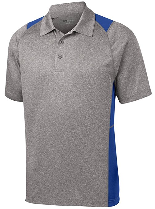 DRI-EQUIP Moisture Wicking 2-Color Athletic Polos in 13 Colors. XS-4XL