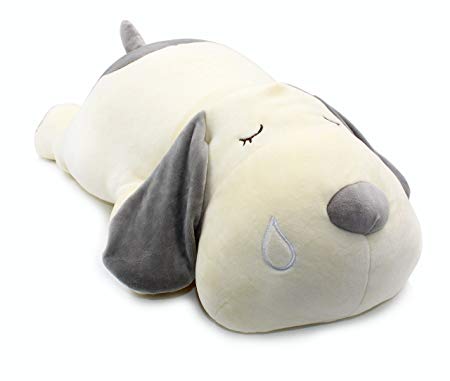 Vintoys Sleeping Dog Hugging Pillow Stuffed Animals Plush Soft Toy Grey 23.5"