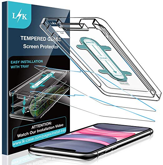 LK [3 Pack] Screen Protector for iPhone 11 6.1'' / iPhone XR, [Installation Kit Included] Tempered Glass 9H Hardness, Lifetime Replacement Warranty