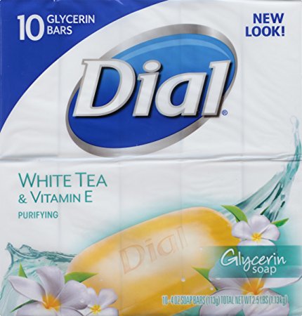 Dial Glycerin Soap, White Tea and Vitamin E, 10 Count
