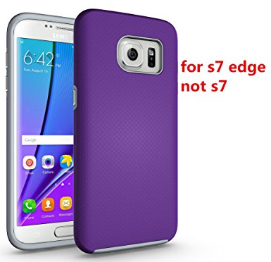 Galaxy S7 Edge Case, GABONE Dual Material Hybrid Protection Bumper Case Heavy Duty Protective Cover for Galaxy S7 Edge 2016 Release (Purple)