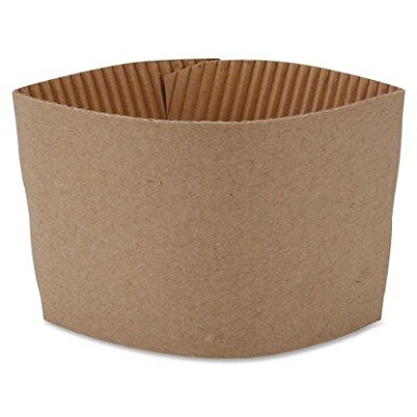 Genuine Joe GJO19049PK Protective Corrugated Cup Sleeve, Brown (Pack of 50)