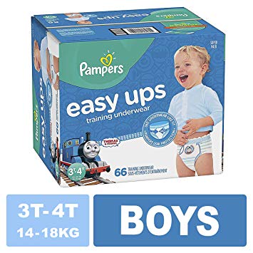 Pampers Easy Ups Training Pants Pull On Disposable Diapers for Boys, Size 5 (3T-4T), 66 Count, Super Pack