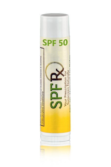 SPF 50 Unflavored Lip Balm by SPF Rx - Paraben Free Sunscreen Protection Moisturizing Lip Balms - Rapid Relief for Chapped, Dry Lips with Natural Remedies, 0.15 oz