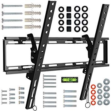 JUSTSTONE Tilt TV Wall Mount for 32-55 Inch LED, LCD, OLED, Plasma Flat Screen TVs with VESA 400x400mm, Loading Capacity 66 lbs, Low Profile 1.49”, Fits 16” Studs