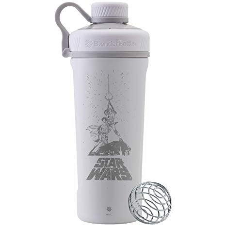 BlenderBottle C04279 Star Wars Radian Stainless Steel Shaker Bottle, 26oz, Luke - Leia Retro