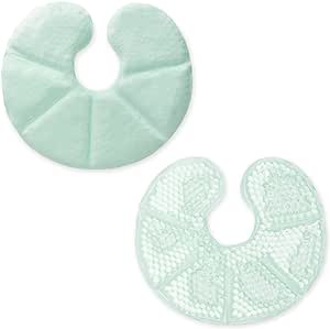 Navaris Bolsas de gel frío calor - Set de 2x compresa para pecho durante lactancia - Almohadillas caliente hielo para pechos maternidad - Verde