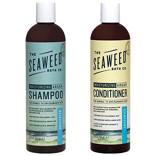 The Seaweed Bath Co. Moisturizing Unscented Argan Shampoo and Conditioner Value Pack