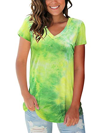 Womens Tops V Neck Tee Casual Short Sleeve and Long Sleeve T Shirts