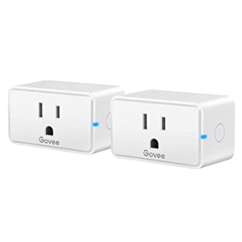 Govee Smart Plug, WiFi Bluetooth Outlet Work with Alexa Google Assistant, Smart Outlet 15A with 24 Timer Schedule & Group Remote Controller, No Hub Required, ETL&FCC Certified, 2.4G WiFi Only (2 Pack)