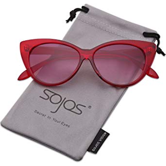 SojoS Retro Vintage Cateye Sunglasses for Women Plastic Frame Mirrored Lens SJ2939