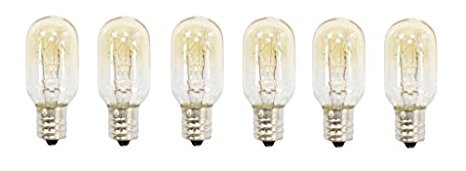 25 Watt tubular bulbs for Himalayan Salt Lamps (Package of 6 bulbs) - fits E12 Socket