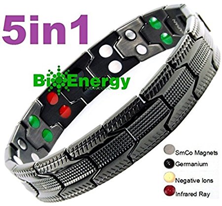 TITANIUM Magnetic Energy Germanium Armband Power Bracelet Health Bio 5in1 Bio 242
