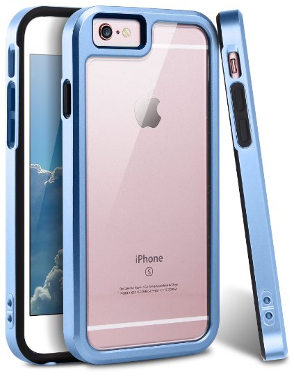 iPhone 6 Plus Case Ansiweereg Reinforced Frame Crystal Slim Highly Durable Shock-Absorption Flexible Soft Rubber TPU Bumper Hybrid Protection Light Case for Apple iPhone 66S Plus 55quot Blue