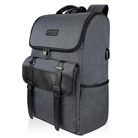 KROSER Laptop Backpack 17.3 inch Large Computer Backpack School Backpack Laptop Bag Water-Repellent Casual Daypack USB Charging Port College/Travel/Business/Women/Men-Grey