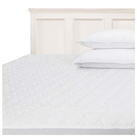 Superior Quilted Mattress Pad Protector Cover, Hypoallergenic, Soft Quilted Microfiber Fabric, Fully Elasticized Deep Pocket Skirt Accommodates 16-inch Mattress, White, Full Size