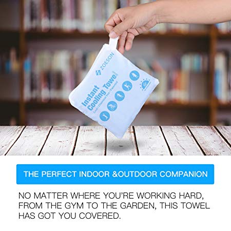 Zoeson Evaporative Cooling Towel,40"x12" Snap Cooling Towel for Sports, Workout, Fitness, Gym, Yoga, Pilates, Travel, Camping & More