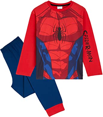 Marvel Spiderman Boys Pyjamas, Fun Clothes for Kids, 2 Piece Long Cotton PJs, Superhero Dress Up Costume, Official Merchandise, Gifts Idea Children and Teens