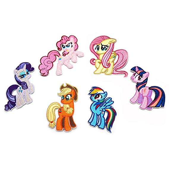 My Little Pony Iron on Patches for Kids Clothing (Little Pony Family)