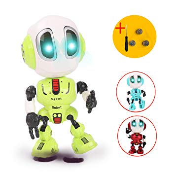 Talking Robots for Kids, Mini Robot Toys That Repeats What You Say with Colorful Flashing Lights to Help Toddlers Talking, Toys for 3,4,5,6  Years Old Boys and Girls Gift (Green)