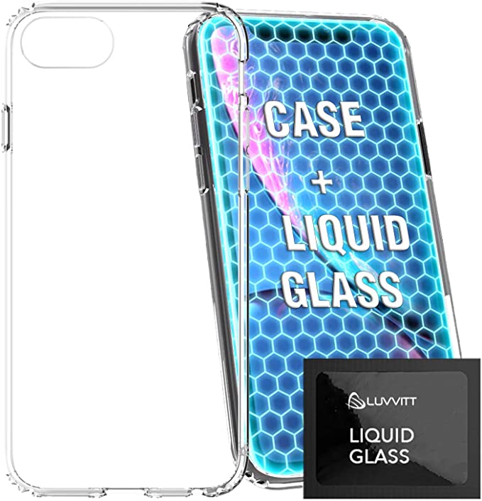 iPhone SE Case 2020 Luvvitt Clear View Hybrid Case   Liquid Glass Screen Protector Set Designed for Apple iPhone SE