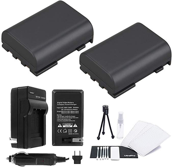 NB-2LH Battery 2-Pack Bundle with Rapid Travel Charger and UltraPro Accessory Kit for Select Canon Cameras Including ZR100, ZR200, ZR300, ZR400, ZR500, ZR600, ZR700, ZR800, ZR830, and ZR850