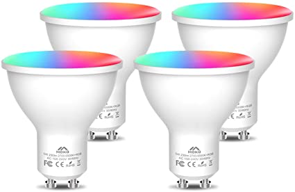 MoKo Smart WiFi LED Spot Light Bulb 5W GU10 Dimmable Spotlight RGB   Cool   Warm Light Work with Alexa Echo,Google Home,Compatible with SmartThings, Voice/APP Control, Timer, 2.4GHz Network, 4 Pack