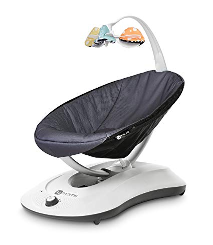 4Moms rockaRoo Compact Baby Swing with Front to Back Gliding Motion, Dark Grey