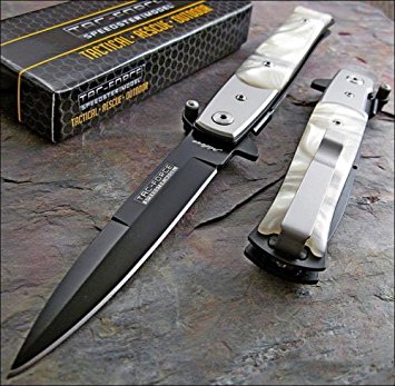 TAC-FORCE PEARL 4" Black Blade Knife Brand NEW!
