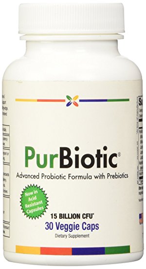 Purbiotic® Probiotic Formula with Prebiotics. 15 Billion Cfus | 30 Capsules. Made in the USA (1 Pack)