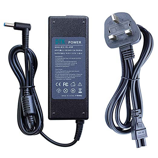 DTK Ac Adapter Laptop Computer Charger/Notebook PC Power Supply for Dell Output: 19.5V 2.31A 45W Power cord Tips:4.5mmX3mm