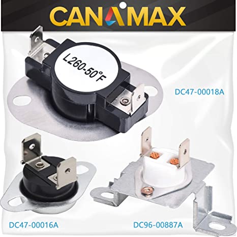 DC96-00887A & DC47-00018A & DC47-00016A Dryer Thermal Fuse Thermostat COMPLETE Kit Premium Replacement by Canamax - Compatible with Samsung Dryers