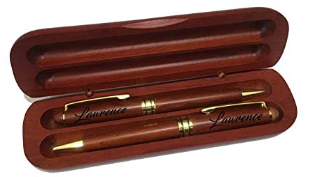 Engraved/Personalized Rosewood Pen, Pencil Gift Set | Sofia's Findings