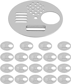 QWORK 20 pcs Stainless Steel Beehive Entrance Gates, Round Bee Nest Door Vents, Beekeeping Tools, 6.8cm/2.7Inch Bee Hive Disc Disks