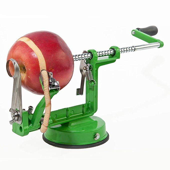 ARSUK 3 in 1 Apple Fruit Peeler Slicer Corer Cutter CORING Machine Stand Kitchen (Green Peeler)