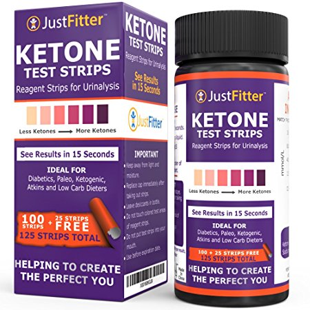 Ketone Test Strips. Testing Levels of Ketones Suitable for Diabetics, Low Carb, & Fat Burning Dieters. (100   25) Get on Track with Ketogenic, Paleo, Diabetic, or Atkins Diet for Weight Loss & Ketosis