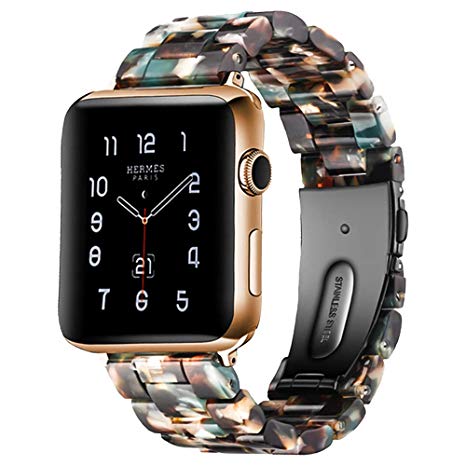 BONSTRAP Band Compatible with Apple Watch Resin Watch Bands Compatible with Apple Watch 38mm 42mm 40mm 44mm for Women Men