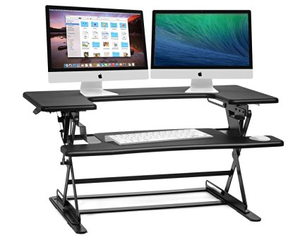 Halter ED-600 Preassembled Height Adjustable Desk Sit / Stand Elevating Desktop - Black