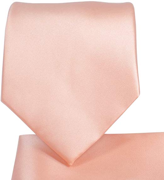 Oliver George Solid NeckTie & Matching Pocket Square Handkerchief Set