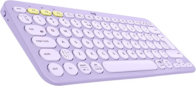 Logitech K380 Multi-Device Bluetooth Wireless Keyboard with Easy-Switch for Up to 3 Devices, Slim, 2 Year Battery-PC, Laptop, Windows, Mac, Chrome OS, Android, iPadOS, Apple TV - Purple