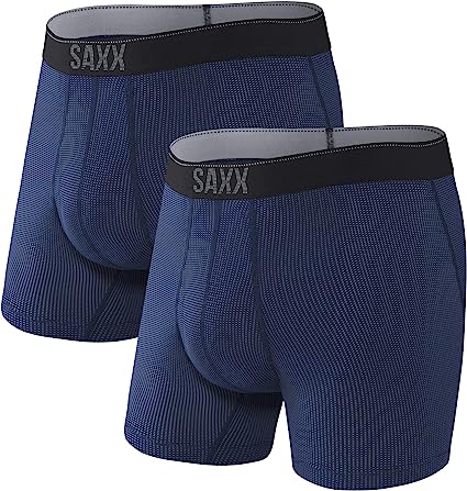 SAXX Men's Underwear - Quest Quick Dry Mesh Boxer Brief Fly 2Pk with Built-in Pouch Support - Underwear for Men